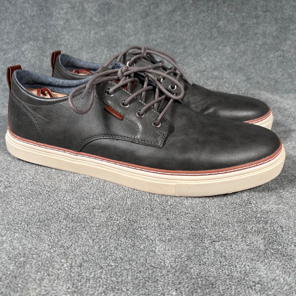 B-52 by Bullboxer Sneakers Grey PU Leather Lace Up Shoes Mens 12 967194AM